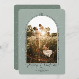 ジモダンオメトリークリスマスグリーン写真 シーズンカード