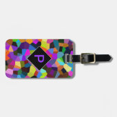 ジモノグラムのュエパーソナライズされたルトーンの&紙吹雪 ラゲッジタグ (正面横)