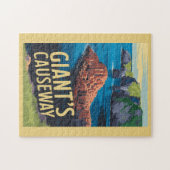 ジャイアンズコーズウェイアイルランドトラベルアートヴィンテージ ジグソーパズル (横)