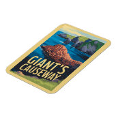 ジャイアンズコーズウェイアイルランドトラベルアートヴィンテージ マグネット (左側)