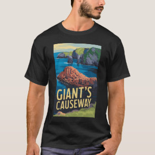 ジャイアンズコーズウェイアイルランドトラベルアートヴィンテージ Tシャツ