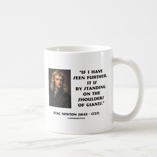 ジャイアンツの肩に立っているニュートン コーヒーマグカップ (右)
