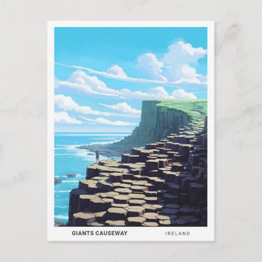 ジャイアンツの青空コーズウェイアイルランドトラベル ポストカード (正面)