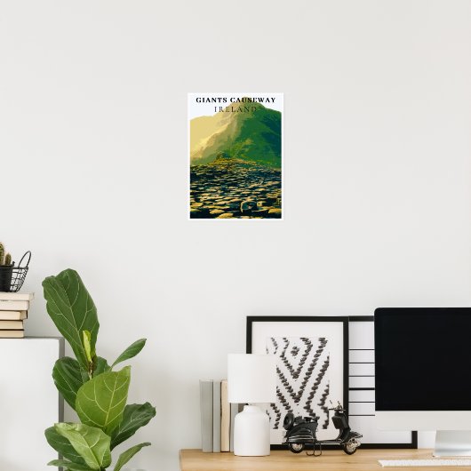 ジャイアンツコーズウェイアントリムアイルランドレトロスタイル ポスター (ホームオフィス)