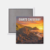 ジャイアンツコーズウェイ北アイルランド旅行サンセット マグネット (正面/裏面)