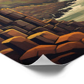 ジャイアンツコーズウェイ北アイルランド旅行ヴィンテージ ポスター (角)