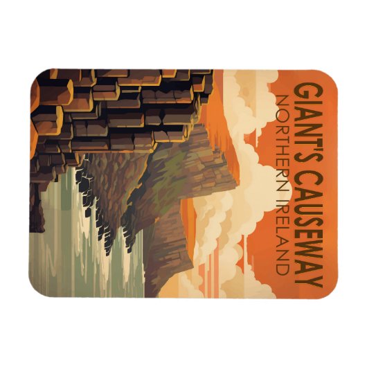 ジャイアンツコーズウェイ北アイルランド旅行ヴィンテージ マグネット (横)