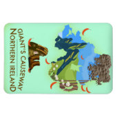 ジャイアンツ・コーズウェイ北アイルランド地図と旅行のポスター マグネット (横)