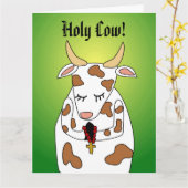 ジャイアントおもしろい誕生日カードテンプレートホーリーカウウルオールド カード (黄色い花)