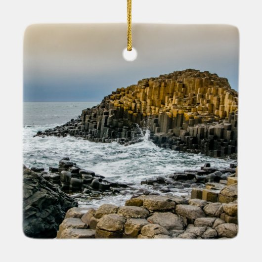 ジャイアントのコーズウェイでの夕日 セラミックオーナメント (裏面)