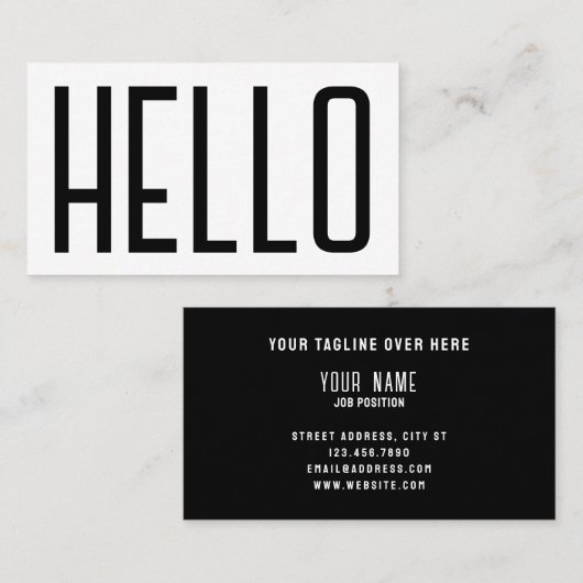 ジャイアントはっきりしたハロー引用文カバー 名刺 (正面/裏面)