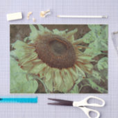 ジャイアントイエローヒマワリーブラウンテクスチャアートデコパージュ 薄葉紙 (クラフト)