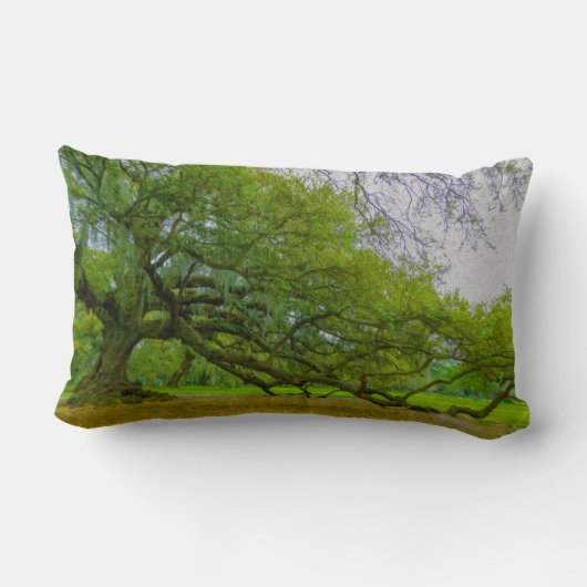 ジャイアントオークの木のアート枕 ランバークッション (裏面)