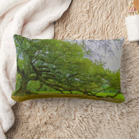 ジャイアントオークの木のアート枕 ランバークッション (ブランケット)