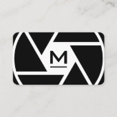 ジャイアントカメラレンズ白黒名刺 名刺 (正面)