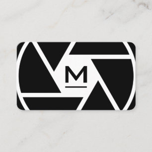 ジャイアントカメラレンズ白黒名刺 名刺