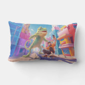 ジャイアントカメレオンシティイラストレーション ランバークッション (裏面)