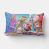 ジャイアントカメレオンシティイラストレーション ランバークッション (正面)