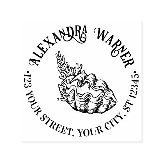 ジャイアントクラムシェルアンドコーラルネーム差出人住所 セルフインキングスタンプ (デザイン)