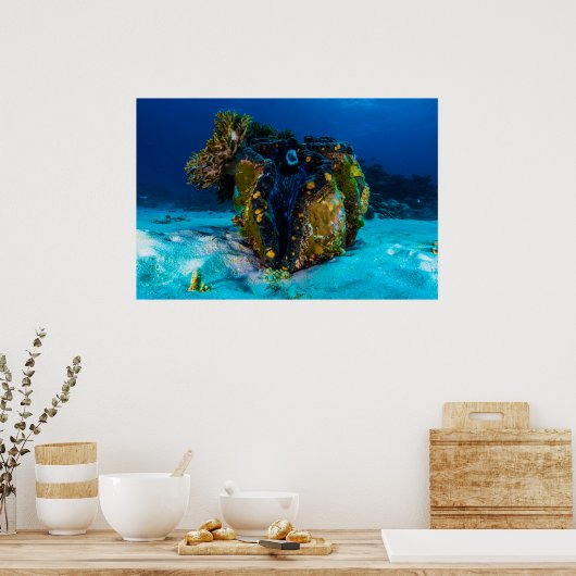 ジャイアントクラム素晴らしオンザバリアリーフポスター ポスター (キッチン)