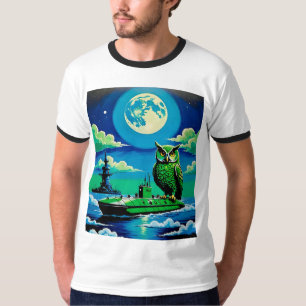ジャイアントグリーンフクロウ潜水艦Tシャツ Tシャツ
