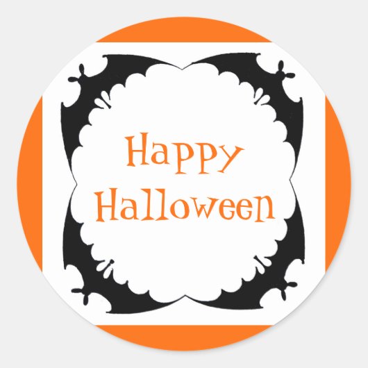ジャイアントコウモリ ハッピーハロウィン ラウンドシール (正面)