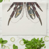 ジャイアントココナッツカニ-ヴィンテージイラストレーション キッチンタオル (折り畳み)