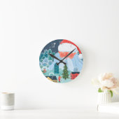 ジャイアントサンタオーバーシーズタウン ラウンド壁時計 (ホーム)