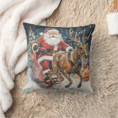 ジャイアントサンタクロース1トナカイ急速配達 クッション (ブランケット)