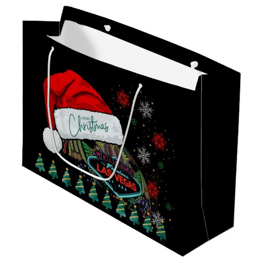 ジャイアントサンタハットラスベガスクリスマス抱き枕 ラージペーパーバッグ (正面アングル)