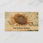 ジャイアントサンフラワーイエロー古いヴィンテージデカップアート 名刺 (正面)