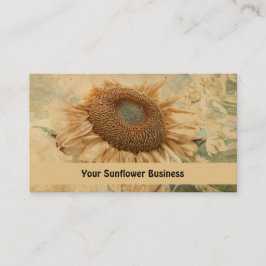 ジャイアントサンフラワーイエロー古いヴィンテージデカップアート 名刺