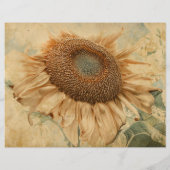 ジャイアントサンフラワーズイエローオールドヴィンテージデカップアート (裏面)