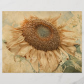 ジャイアントサンフラワーズイエローオールドヴィンテージデカップアート (正面)