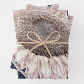 ジャイアントサンフラワーズグレイヴィンテージセピアデクページ ラッピングペーパーシート (インサイチュ)