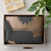 ジャイアントサンフラワーズセピアブラウンヴィンテージデクページ 薄葉紙 (ギフト)