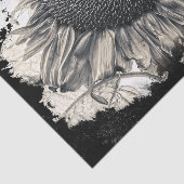 ジャイアントサンフラワーズセピア白黒ヴィンテージ 薄葉紙 (詳細)