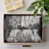 ジャイアントサンフラワーズセピア白黒ヴィンテージ 薄葉紙 (ギフト)