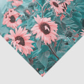 ジャイアントサンフラワーズピンクティール(緑がかった色)フローラデカップアート 薄葉紙 (詳細)