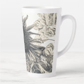 ジャイアントサンフラワーズヴィンテージアンティークセピアアート カフェラテマグ (右)