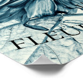 ジャイアントサンフラワーズヴィンテージアートティール(緑がかった色)ブルーエフェメラ ポスター (角)