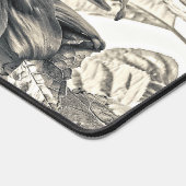 ジャイアントサンフラワーズヴィンテージセピアアート デスクマット (コーナー)