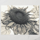 ジャイアントサンフラワーズヴィンテージセピアデカップアート (正面)