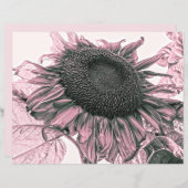 ジャイアントサンフラワーズヴィンテージ赤面ピンクデカップアート (正面/裏面)