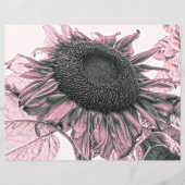 ジャイアントサンフラワーズヴィンテージ赤面ピンクデカップアート (正面)