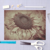 ジャイアントサンフラワーセピアブラウンヴィンテージアンティーク 薄葉紙 (クラフト)