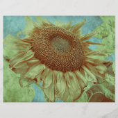 ジャイアントサンフラワーティール（緑がかった色）イエローグリーンアンティークヴィンテージ (正面)