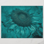 ジャイアントサンフラワーティール（緑がかった色）ブルーヴィンテージアンティーク (正面)