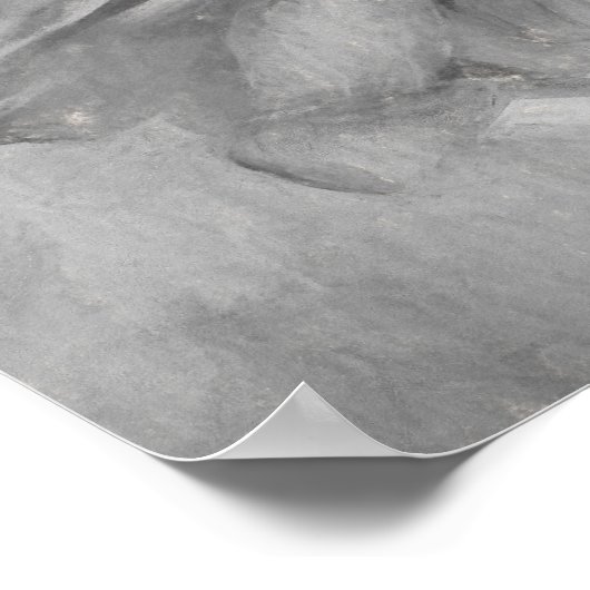 ジャイアントサンフラワーヴィンテージスタイル白黒アート ポスター (角)