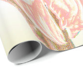 ジャイアントサンフラワーヴィンテージパステルピンクアートデクページ ラッピングペーパー (ロールコーナー)